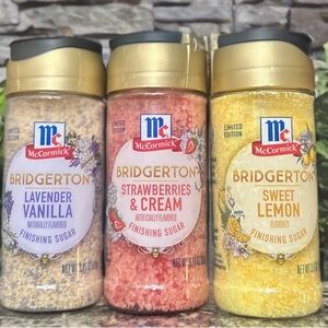Set of 3 Bridgerton Finishing Sugars - Vanilla, Strawberries and Cream + Lemon